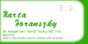 marta horanszky business card